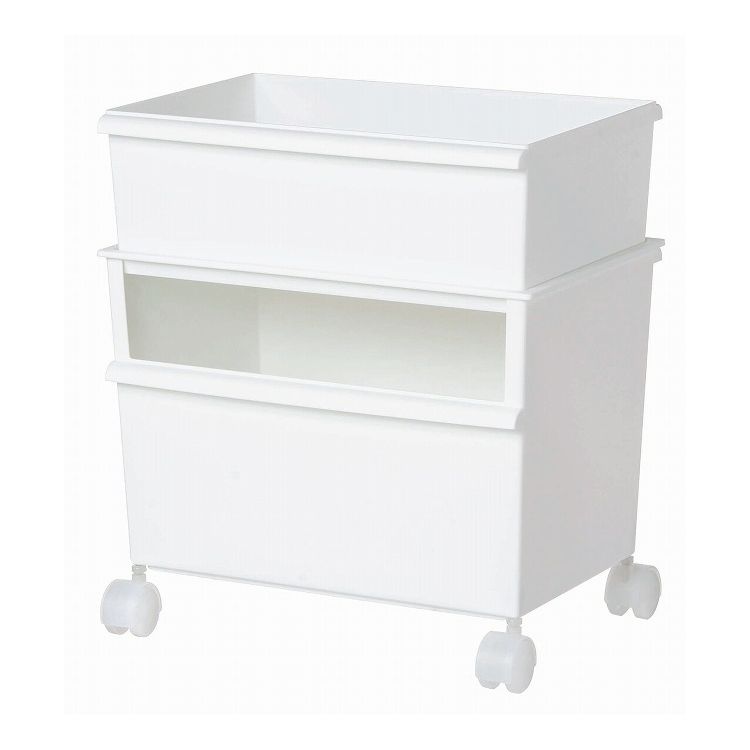 Garments Storage Implements - 吉川国工業所 ジャストイット コンテナーワイド（浅・深セット） ホワイト JTSR-02【送料無料】