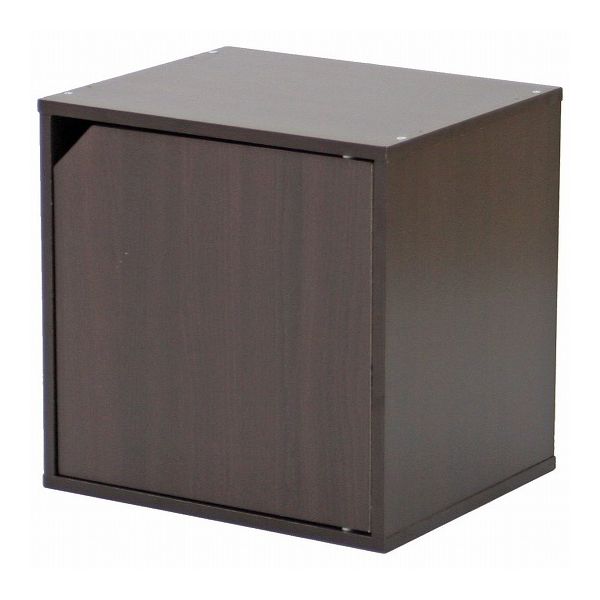 キューブボックス CUBE BOX 扉付 ダークブラウン ( 収納ボックス ディスプレイラック 棚 ) 自由な収納が楽しめるキューブボックス(代引不可)【送料無料】