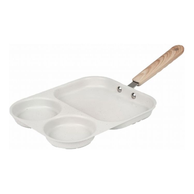 ユニカ IH対応 トリプル便利フライパン ホワイト F-TRB-WH忙しい朝に 3品同時に調理 鉄製トリプル便利フライパン(代引不可)【送料無料】