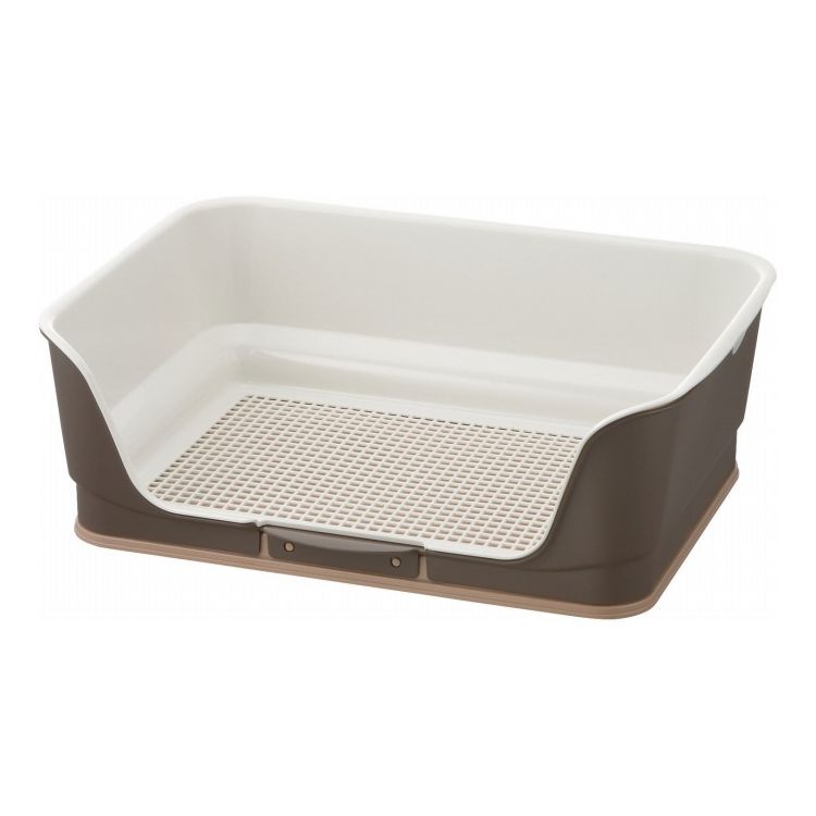 Tray Toilet Container - リッチェル お掃除簡単ステップ壁付トイレ レギュラー ダークブラウン子犬のトイレ練習に(代引不可)【送料無料】