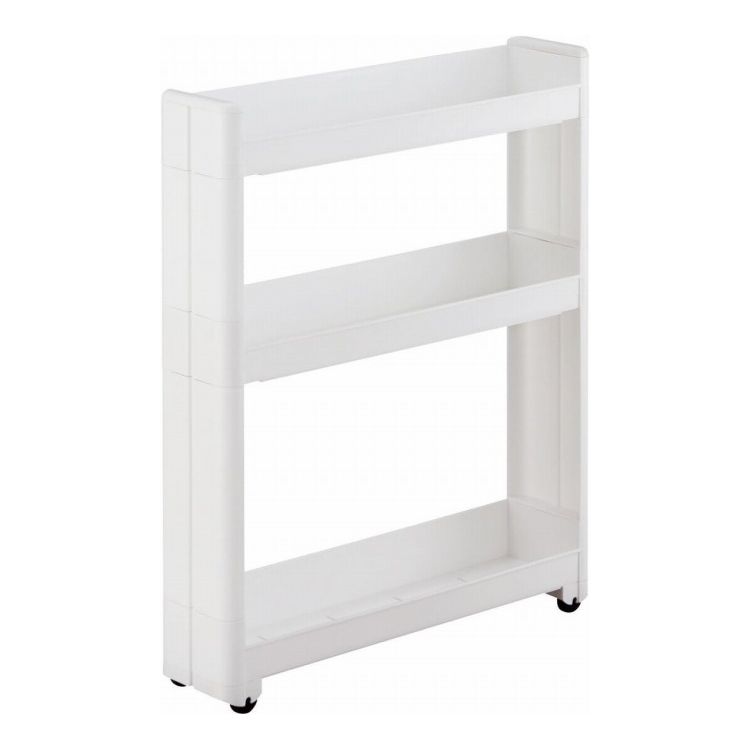 不動技研 スマートワゴン ランドリー3段 ホワイト F2548 スリムワゴン 隙間ラック すきま 収納 日本製【送料無料】