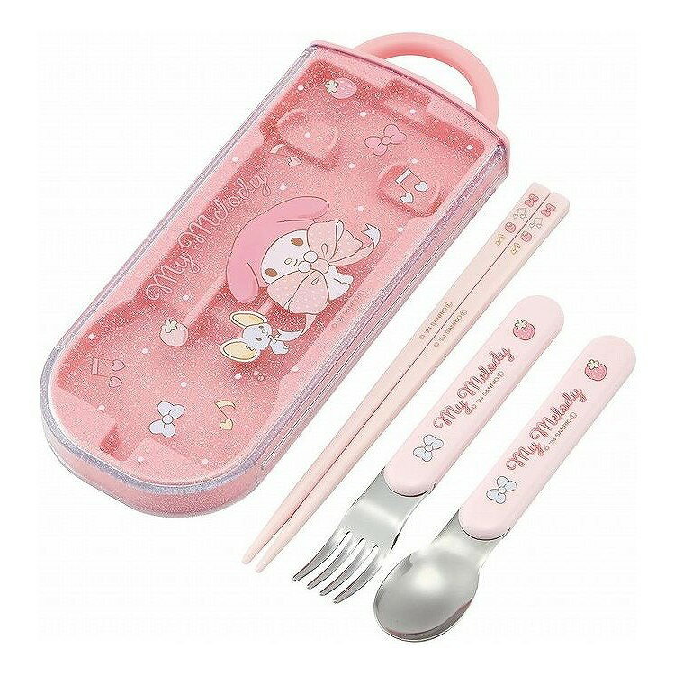 スケーター 抗菌 食洗機対応 スライド式トリオセット マイメロディ TACC2AGハシ スプーン フォーク ケ..