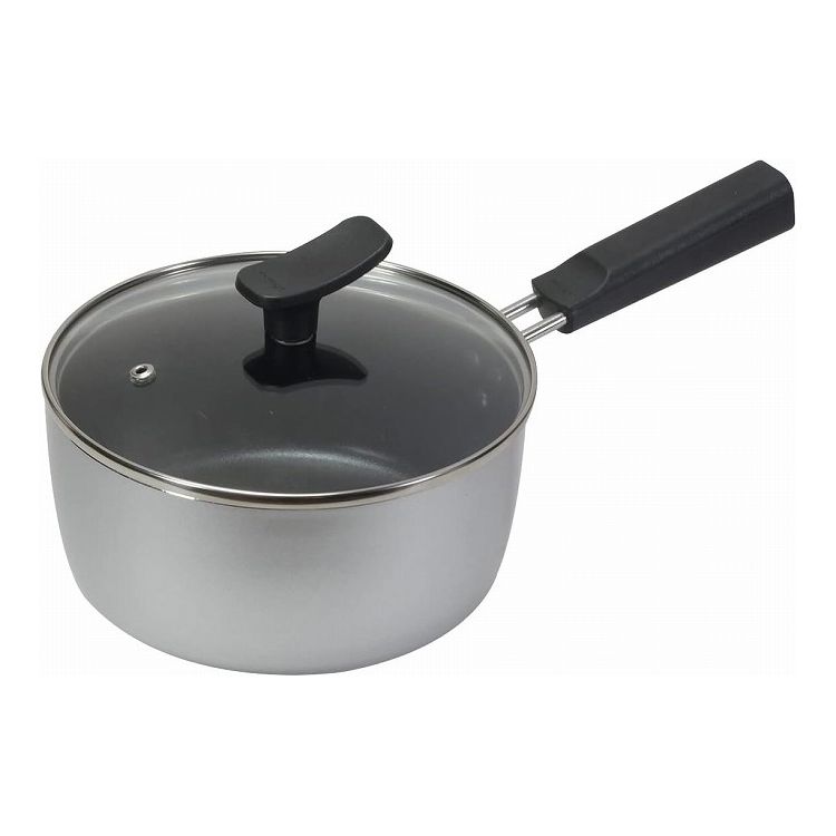 パール金属 チーノ ガラス蓋付き 片手鍋 18cm HB-6572IH対応 ガス火対応 シンプル(代引不可)【送料無料】