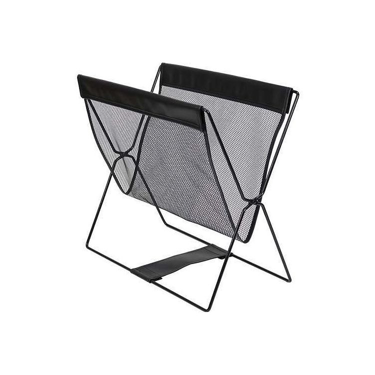 サワフジ レザー調ハンモック型メッシュバスケット ブラック MB-058(代引不可)【送料無料】