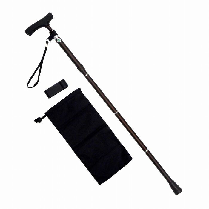 アークランドサカモト 細型ネック折りたたみステッキ ブラウン NS57-01【送料無料】