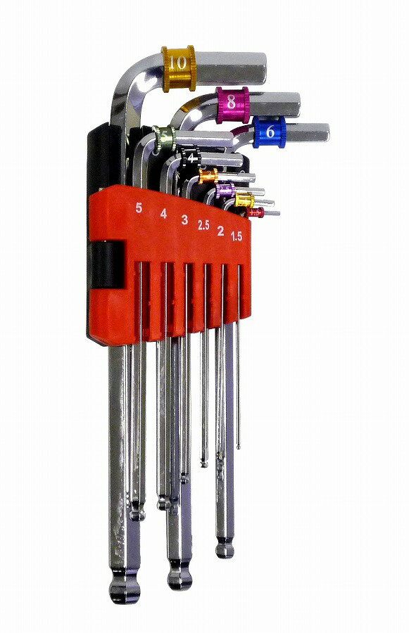 アークランドサカモト GREAT TOOL 9本組カラーリング付六角・ボールポイントL型レンチセット GTBP-90【..