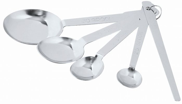 【商品詳細】セット内容：30cc、15cc、5cc、2．5cc、ヘラ　各1本ステンレススチール【送料について】北海道、沖縄、離島は送料を頂きます。