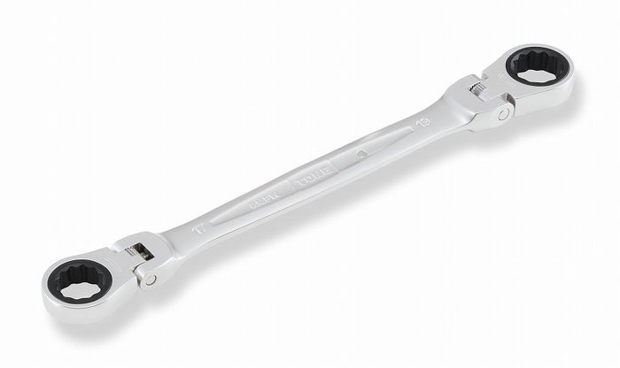 眼鏡扳手 - 前田金属工業 TONE(トネ) 両首振ラチェットめがねレンチ RMFW-1719【送料無料】