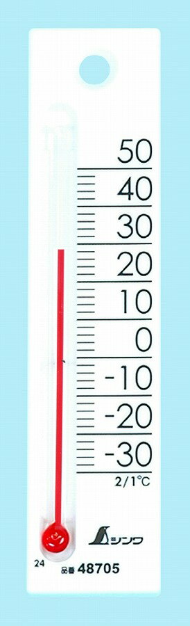 シンワ測定 温度計 プチサーモ スクエア たて 12cm ホワイト 48705