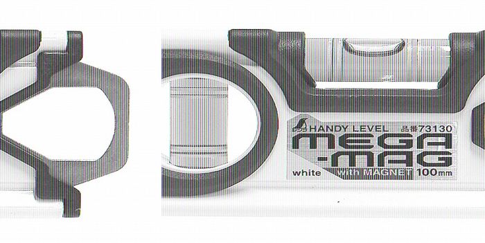 シンワ測定 ハンディレベル MEGA-MAG 100mm 白 マグネット付 73130