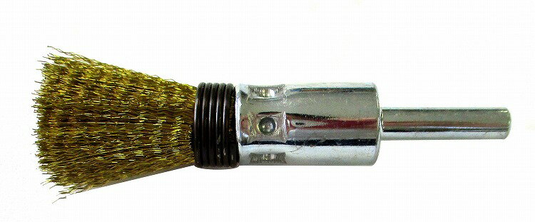 軸付筒型ブラシ 真鍮線 直径15mm