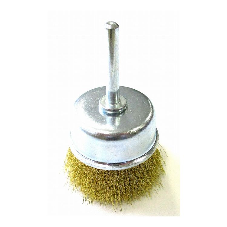 軸付カップブラシ 真鍮 直径60mm