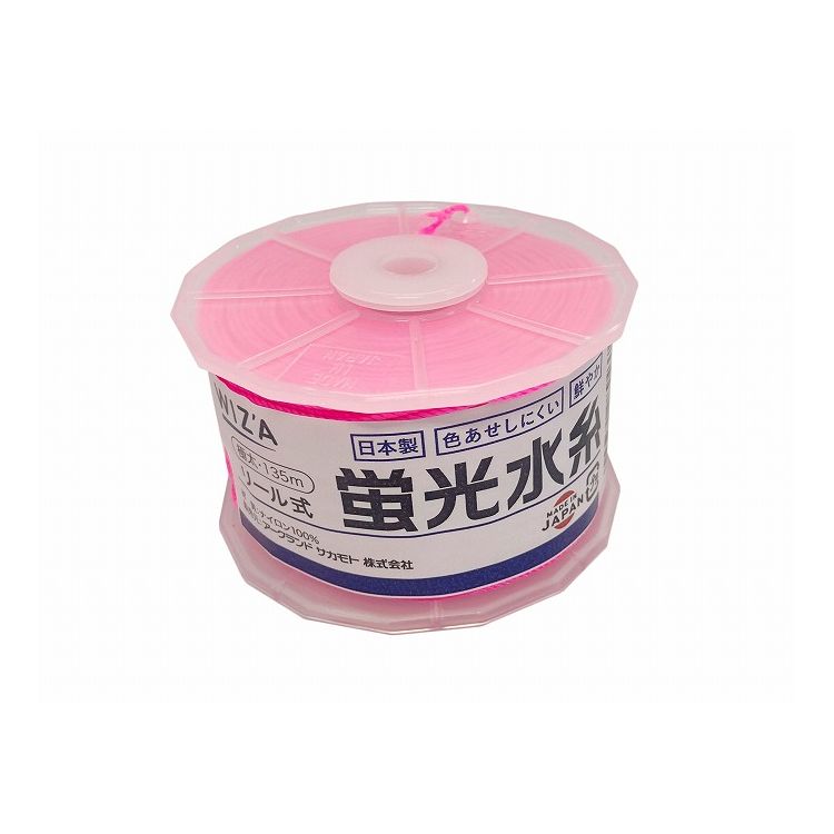 【商品特長】【製品サイズ(mm)】・長さ77・幅77・高さ50【生産国】日本【材質】糸：ナイロン【仕様】用途：基礎工事や測量、工作、園芸作業の際に糸の長さ：135m糸のサイズ：極太仕様：染色性が高く、可視化しやすいナイロン製仕様：糸の残量が確認できるクリアボディ仕様：信頼の高い日本製信頼の高い日本製です。染色性が高く、可視化しやすいナイロン製です。色あせしにくいです。リールは糸の残量が確認できるクリアボディです。【送料について】北海道、沖縄、離島は送料を頂きます。