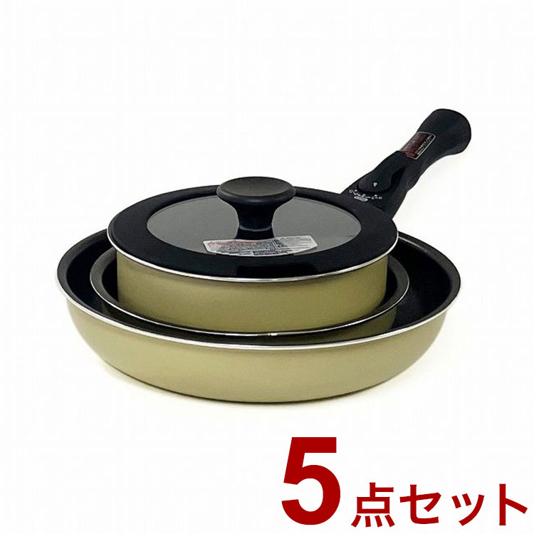WIZ'A アークランズ ハンドルがはずせるポット&フライパン 5点セット WZFP-DS5【送料無料】