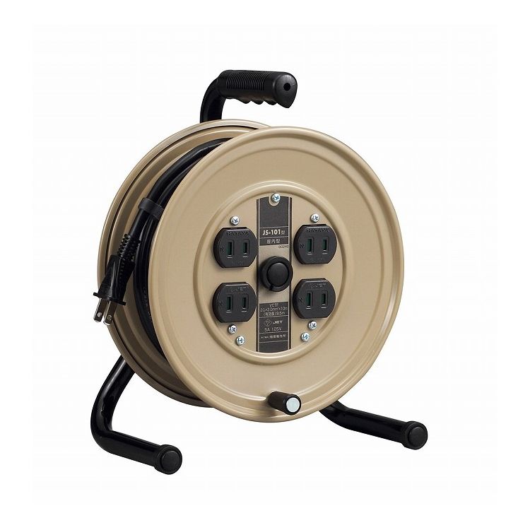 ハタヤ HATAYA コードリール JSリール 小型 屋内用 125V コード長10m 4口 JS-101【送料無料】