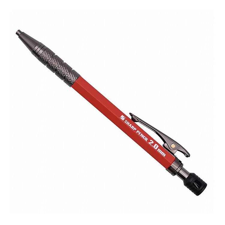 商品説明ALL真鍮製で高耐久なボディ。業界初のワンタッチ式クリップを採用。厚みのある腰袋などへの収納に最適。耐熱／湿気／水濡れに強いポリマー芯を採用。商品詳細用途：木材、鉄鋼材、コンクリート等への墨付けにサイズ（約）：D137×W9×H9mm（クリップ部除く）形状：六角芯径（約）：2.0mm芯の色:赤仕様：芯削り付仕様：開閉式ワンタッチクリップ仕様：セーフティコード取り付け穴付※注意事項使用後は芯を戻してください。筆記用途以外には使用しないでください。直射日光の当たるところや高温での保管は避けてください。【送料について】北海道、沖縄、離島は送料を頂きます。