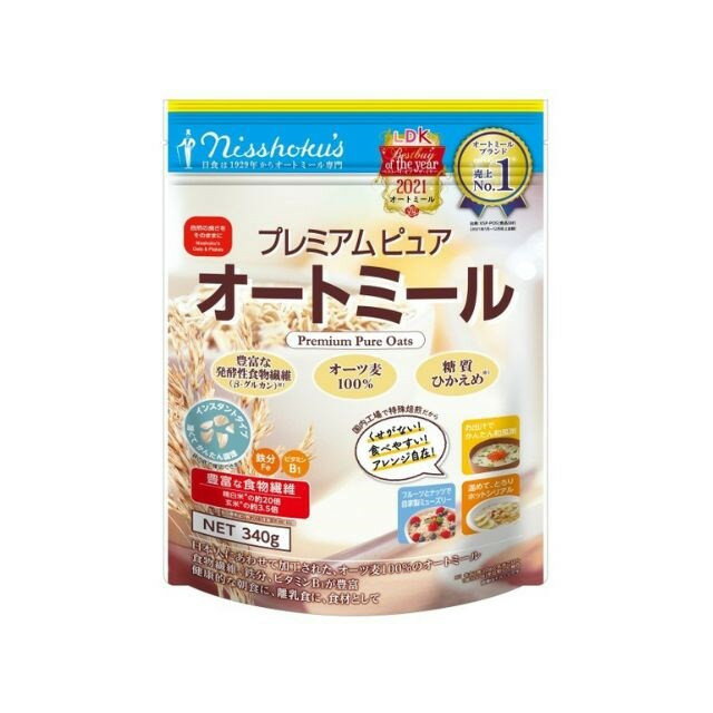 【4個セット】 日本食品製造 プレミアムピュアオートミール 340g x4 セット まとめ売り セット販売 お徳用 おまとめ品(代引不可)