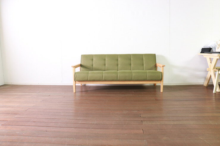 レトロソファ 3人掛け 幅170 奥行73 高さ70 木製フレーム レトロタイプ 幅広 3人掛け sofa おしゃれ 北欧(代引不可)【送料無料】 [2]