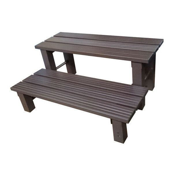 アルミ 踏み台 2段 アルミ縁台 ステップ台 幅74cm ステップ 耐荷重 100Kg おしゃれ ベンチ アルミステ..