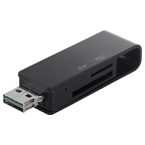 どっちもUSBカードリーダー/ライター どっちもUSBコネクター採用 ブラック BUFFALO BSCRD05U2BK(代引き不可)