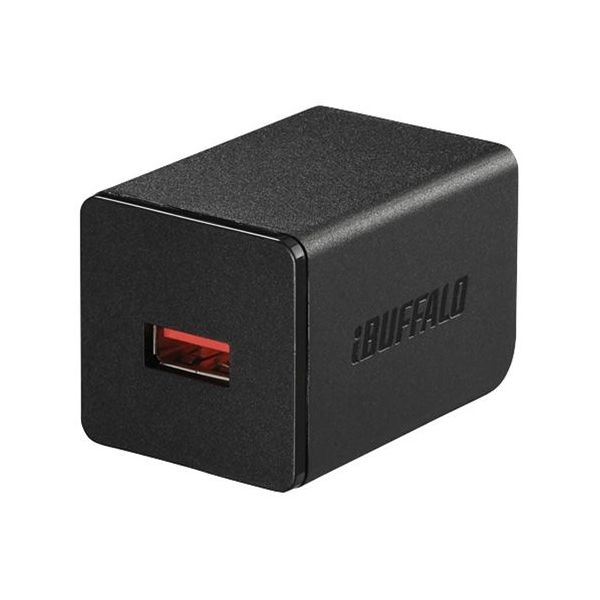BUFFALO AC-USB 2.4A 自動判別USBx1 ブラック BSMPA2402P1BK(代引不可)