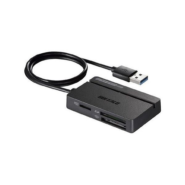 BUFFALO USB3.0 マルチカードリーダー スタンダード ブラック BSCR100U3BK(代引不可)