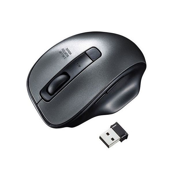 サンワサプライ ワイヤレスブルーLEDコンボマウス ガンメタ MA-WBTBL135GM(代引不可)