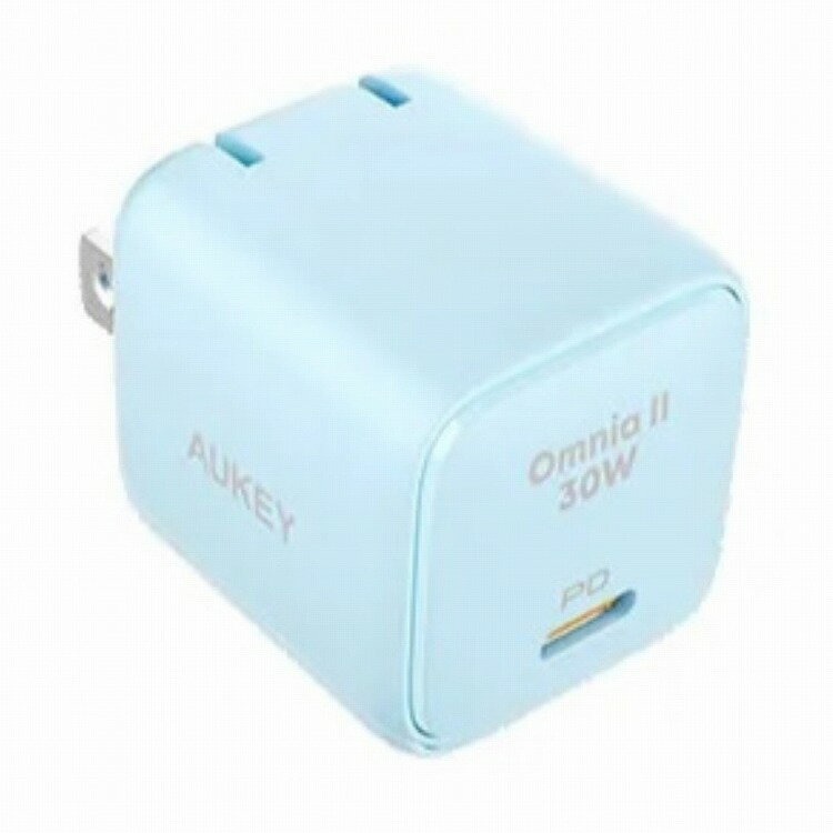 オーキー USB充電器 Omnia II 30W PD対応 折りたたみ式[USB-C 1ポート]ブルー PA-B1L-BL(代引不可)