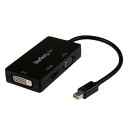 STARTECH.COM LTD MDP2VGDVHD Mini DisplayPort接続トラベルA Vアダプタ 3イン1 ミニディスプレイポートMini DP - VGA DVI HDMI変換アダプタ 1920x1200 1080p ブラック(代引不可)【送料無料】