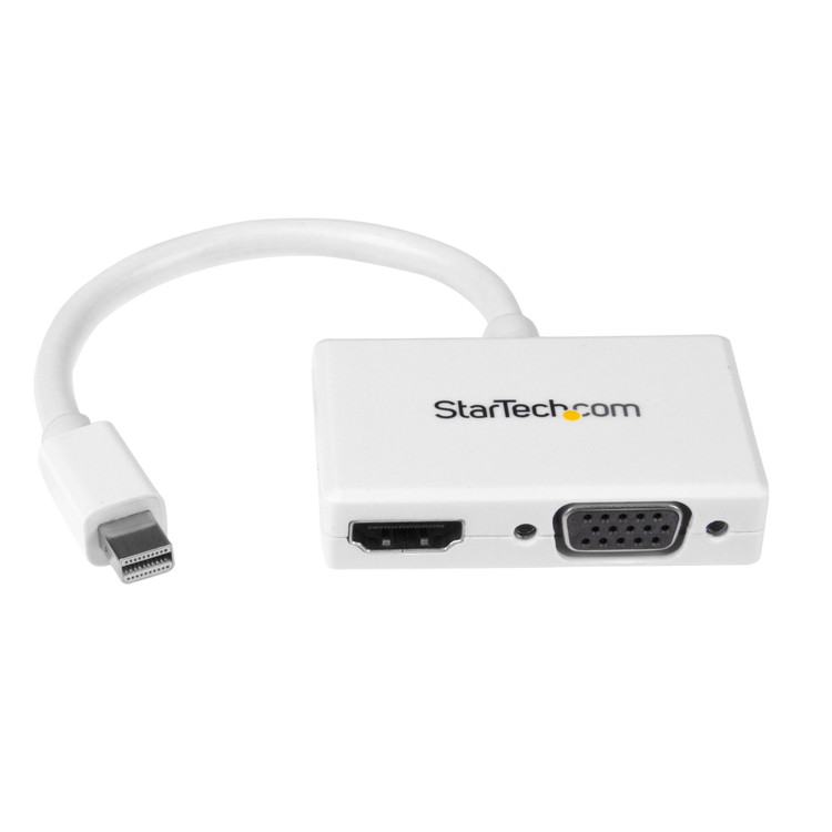 STARTECH.COM LTD MDP2HDVGAW Mini DisplayPort接続トラベルA Vアダプタ ツーインワン・ミニディスプレイポートMini DP - VGA HDMI変換アダプタ 1920x1200 1080p ホワイト(代引不可)