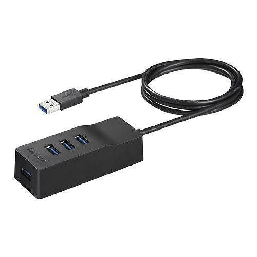 BUFFALO USB3.0 上挿し 4ポートセルフパワーハブ ブラック BSH4A110U3BK(代引不可)【送料無料】