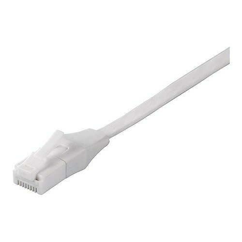 BUFFALO Cat6A ツメの折れないLANケーブル フラット ストレート 1m ホワイト BSLS6AFU10WH(代引不可)