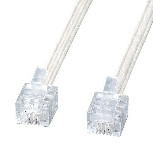 サンワサプライ エコロジー電話ケーブル 白 3m TEL-E4-3N2(代引不可)