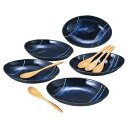 青の時代 カレー皿スプーン付10点セット 555112(代引不可)【ポイント10倍】【送料無料】