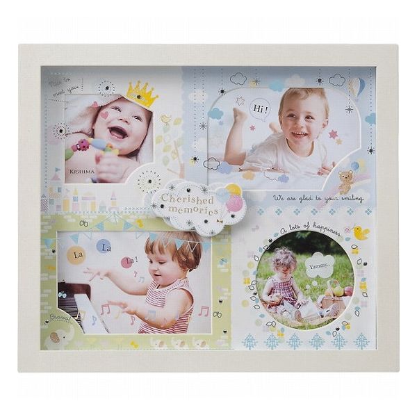 アミカ ベビーフレーム 4窓 ブルー Amica KP-31093 室内装飾品 室内雑貨 フォトフレ-ム(代引不可)【ポイント10倍】【送料無料】