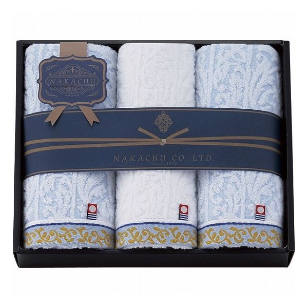 NAKACHU今治 フェイスタオル3枚セット 今治タオル NCKー23375 タオル製品 フェイスタオル ジャカ-ド織3..