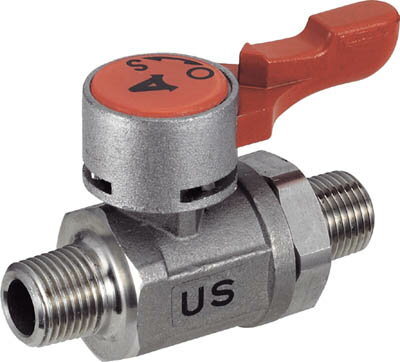 ASOH エースボール-21 外X外ネジ型 PT1/4【US-1022】(流体継手・チューブ・ボールバルブ)【送料無料】