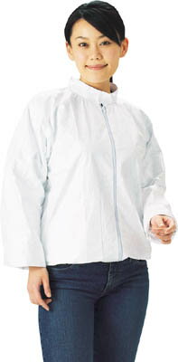 【メーカー型番】DPM-202L【JANコード】4989999360189【ブランド】TRUSCO 　【特徴】●繊維くずなどの飛散を抑えます。●引張り、引裂き、摩擦に強く、強靱さと柔軟性に優れます。●微細な粉じんや水の侵入に強い。0.5ミクロン以上の粉じんに対し98%以上の遮へい効果があります。●普通の作業服のほぼ1/3〜1/5の軽さです。【用途】●汚れの激しい現場作業。●金属、ガラス研磨、粉じん、粉体、塗装作業。●汚れを嫌う作業など。【仕様】●色:ホワイト●サイズ:L●着丈(cm):158〜170●適応胸囲(cm):84〜104●質量(g):80●帯電防止加工済●使い捨て用●耐水圧:1000mm(JIS-L1096試験時)【材質／仕上】●タイベック[[(R)]]（ポリエチレン）【セット内容／付属品】【注意】●帯電防止処理を施してありますが、状況によっては、静電気の放電の恐れがありますので、防爆エリアでの使用は避けてください。【原産国】日本【送料について】北海道、沖縄、離島は送料を頂きます。