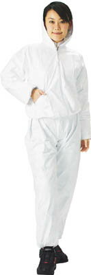 【メーカー型番】DPM-501S【JANコード】4989999376067【ブランド】TRUSCO 　【特徴】●繊維くずなどの飛散を抑えます。●引張り、引裂き、摩擦に強く、強靱さと柔軟性に優れます。●微細な粉じんや水の侵入に強い。0.5ミクロン以上の粉じんに対し98%以上の遮へい効果があります。●普通の作業服のほぼ1/3〜1/5の軽さです。【用途】●汚れの激しい現場作業。●金属、ガラス研磨、粉じん、粉体、塗装作業。●汚れを嫌う作業など。【仕様】●色:ホワイト●サイズ:S●着丈(cm):146〜158●適応胸囲(cm):68〜80●ウエスト(cm):64〜76●質量(g):140●帯電防止加工済●使い捨て用●耐水圧:1000mm(JIS-L1096試験時)【材質／仕上】●タイベック[[(R)]]（ポリエチレン）【セット内容／付属品】【注意】●帯電防止処理を施してありますが、状況によっては、静電気の放電の恐れがありますので、防爆エリアでの使用は避けてください。【原産国】日本【送料について】北海道、沖縄、離島は送料を頂きます。