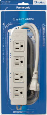 Panasonic OAタップ 接地15A形 4コ口 1mコ