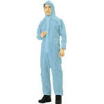 TRUSCO 不織布使イ捨テ保護服 Sサイズ ブルー TPCSB