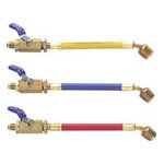 アサダ 1／4”BV付ホース オス（BV付）×メス 青【Y25202】(水道・空調配管用工具・フロン回収用品)【送料無料】