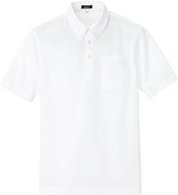 アイトス ボタンダウン半袖ポロシャツ ホワイト M 10599001M