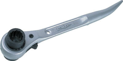 スーパー アルミ製・曲りしの付・両口ラチェットレンチ（爪式）ショートタイプ【SRB-1719A】