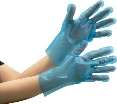 ミドリ安全 ポリエチレン使い捨て手袋 外エンボス 200枚入 青 S VERTE581S