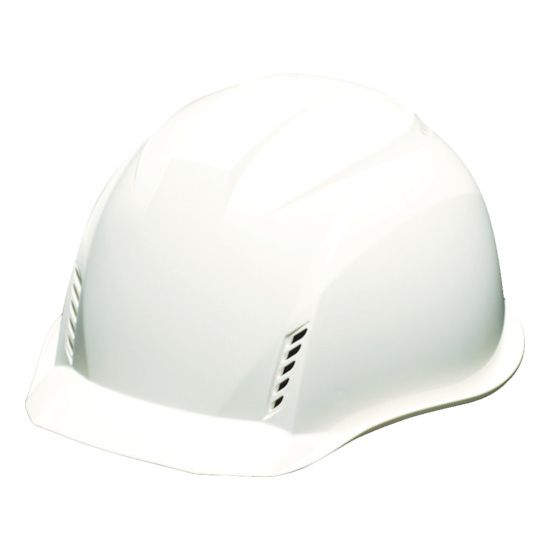 【商品詳細】●遮熱樹脂を帽体に練り込んだ遮熱ヘルメットです。●軽量化したことで作業者の負担を減らします。●通気孔付で清涼感がアップします。●帽体色：ホワイト●衝撃吸収ライナー：なし●ワンタッチあごバンド付●HA2E3内装●頭囲：53〜62cm●帽体:ABS樹脂原産国日本JANコード4989999541892【送料について】北海道、沖縄、離島は送料を頂きます。