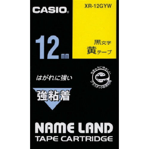 カシオ ネームランド用強粘着テープ12mm XR12GYW