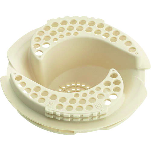 【商品詳細】●排水を回転させることで、髪の毛やごみを中心部にまとめて簡単に捨てられます。●ロック式でヘアーキャッチャーが浮きません。●直径102mmの目皿に対応します。●渦のチカラで髪の毛をくるっと集められます。●外径(mm)：112●高さ...