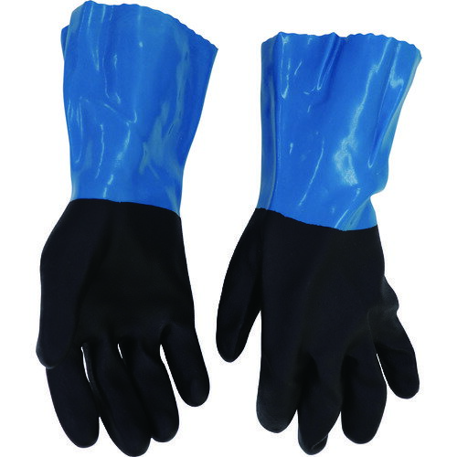 【商品詳細】●ポリ塩化ビニールとニトリルゴムをブレンドすることで、フィット性・柔軟性・作業性・耐油性を併せ持ち、とろけるほどのしなやかさを実現した手袋です。●従来のハイブリッドよりもすべり止め部の耐油性を向上させました。●色：ブルー／ブラック●サイズ：S●厚さ(mm)：1●全長(cm)：28.0●手のひら周り(cm)：18.0●中指長さ(cm)：7.0●すべり止め：あり●裏布：あり●裏布付材質/仕上●表：ポリ塩化ビニール（PVC)、ニトリルゴム（NBR)●裏：綿原産国中国JANコード4978797012963【送料について】北海道、沖縄、離島は送料を頂きます。