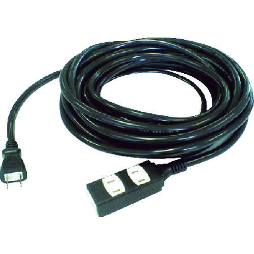 TRUSCO トラスコ ソフトタイププラグ 3個口タップ型 10m ブラック TRIS15103BK